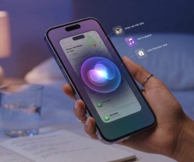 Siri AI interface on iPhone running iOS 27 showing contextual suggestions and on-screen awareness
